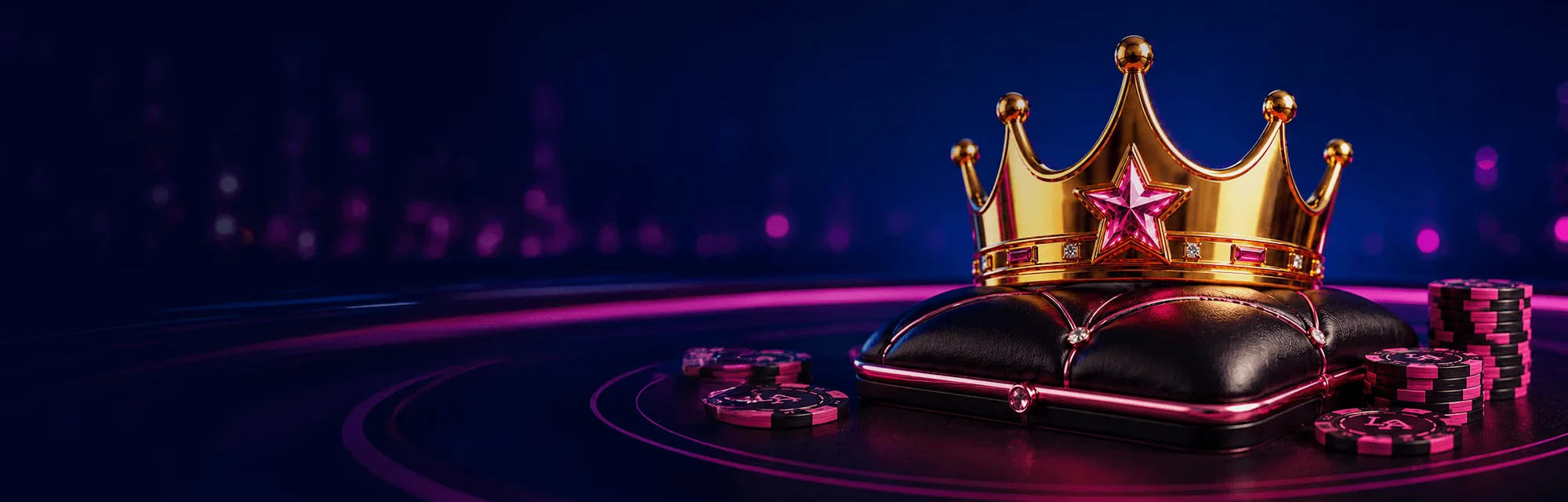 LA Casino — ночной город и фирменный игровой баннер